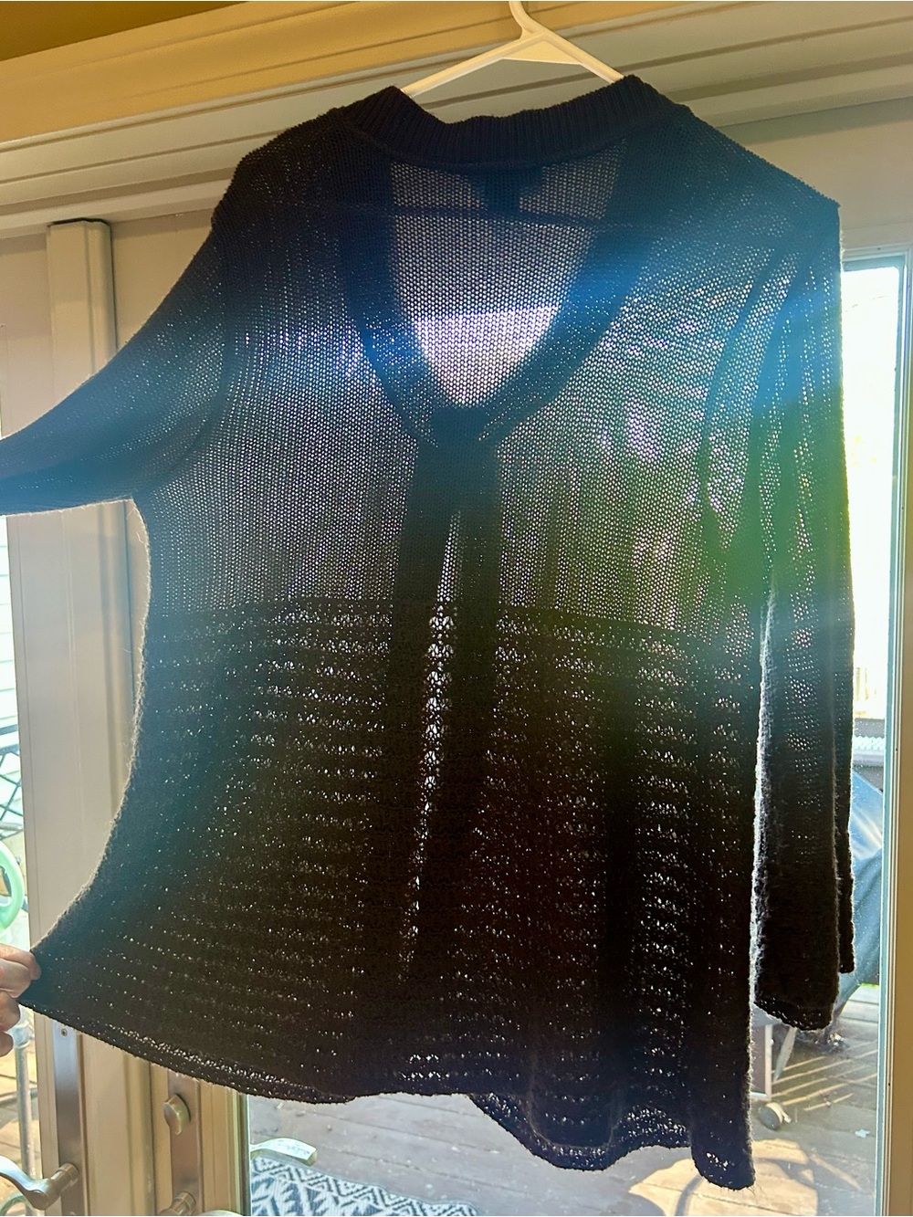 Open-Knit V-Neck Women's Sweater